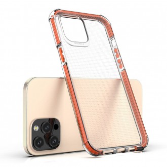 Spring Armor clear TPU gel rugged protective cover with colorful frame for iPhone 12 Pro Max red