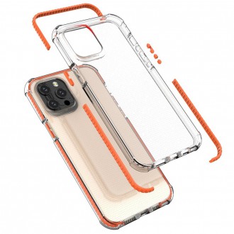 Spring Armor clear TPU gel rugged protective cover with colorful frame for iPhone 12 Pro Max green