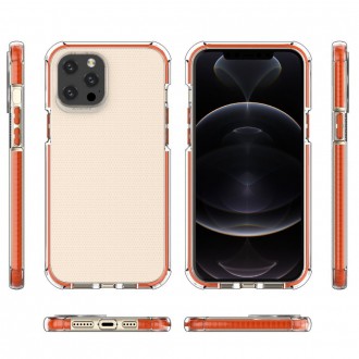 Spring Armor clear TPU gel rugged protective cover with colorful frame for iPhone 12 Pro Max green