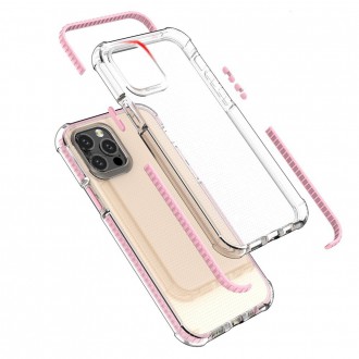 Spring Armor clear TPU gel rugged protective cover with colorful frame for iPhone 12 Pro / iPhone 12 green