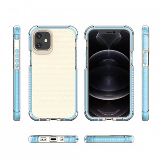 Spring Armor clear TPU gel rugged protective cover with colorful frame for iPhone 12 mini blue