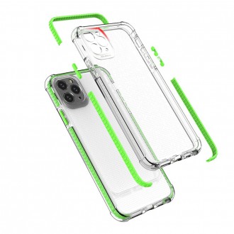 Spring Armor clear TPU gel rugged protective cover with colorful frame for iPhone 11 Pro Max blue