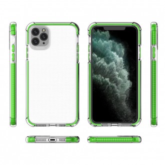 Spring Armor clear TPU gel rugged protective cover with colorful frame for iPhone 11 Pro Max blue