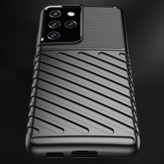 Thunder Case Flexible Tough Rugged Cover TPU Case for Samsung Galaxy S21 Ultra 5G blue