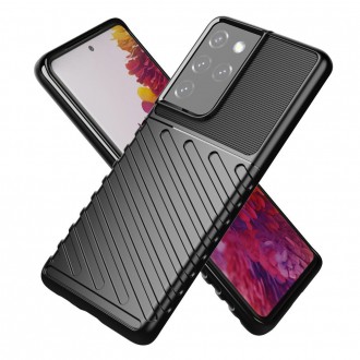 Thunder Case Flexible Tough Rugged Cover TPU Case for Samsung Galaxy S21 Ultra 5G blue