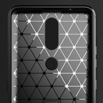 Carbon Case Flexible Cover TPU Case for Nokia 2.4 black