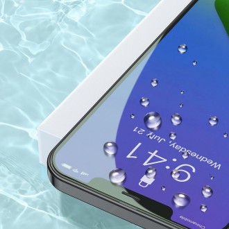 Baseus 2x zelené tvrzené sklo 0,3 mm s filtrem proti modrému světlu iPhone 12 Pro Max (SGAPIPH67N-LP02)