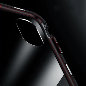 Wozinsky Full Magnetic Case Full Body Front and Back Cover with built-in glass for iPhone 12 Pro Max black-transparent