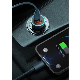 Rychlá nabíječka do auta Baseus Golden Contactor Pro USB Type C / USB 40 W Power Delivery 3.0 Quick Charge 4 + SCP FCP AFC šedá (CCJD-0G)