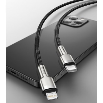 Baseus Cafule Kovový datový kabel USB Typ C - Lightning 20 W Napájení 1 m černý (CATLJK-A01)