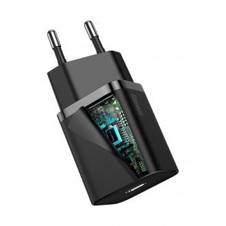 Rychlá nabíječka Baseus Super Si 1C USB Type C 20W Power Delivery + USB Type C - Lightning kabel 1m černý (TZCCSUP-B01)