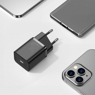 Rychlá nabíječka Baseus Super Si 1C USB Type C 20W Power Delivery + USB Type C - Lightning kabel 1m černý (TZCCSUP-B01)