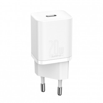 [RETURNED ITEM] Baseus Super Si 1C fast wall charger USB Type C 20 W Power Delivery + USB Type C - Lightning cable 1 m white (TZCCSUP-B02)