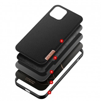 Dux Ducis Fino case covered with nylon material for iPhone 12 Pro Max black