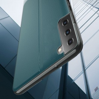 Eco Leather View Case elegant bookcase type case with kickstand for Samsung Galaxy S21 5G black