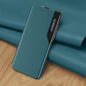 Eco Leather View Case elegant bookcase type case with kickstand for Samsung Galaxy S21+ 5G (S21 Plus 5G) blue