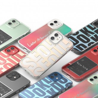 Ringke Fusion Design PC Case with TPU Bumper for iPhone 12 mini pink-green (GNAP0020)