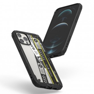 Ringke Fusion X Design durable PC Case with TPU Bumper for iPhone 12 Pro Max black (Ticket band) (XDAP0024)