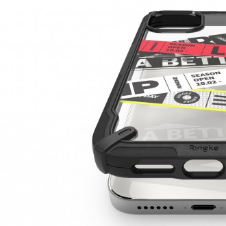 Ringke Fusion X Design durable PC Case with TPU Bumper for iPhone 12 Pro Max black (Ticket band) (XDAP0025)