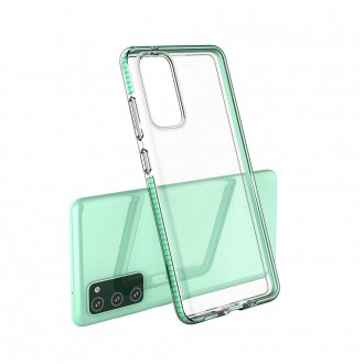 Spring Case clear TPU gel protective cover with colorful frame for Samsung Galaxy S21 Ultra 5G blue