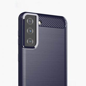 Carbon Case Flexible Cover TPU Case for Samsung Galaxy S21+ 5G (S21 Plus 5G) blue