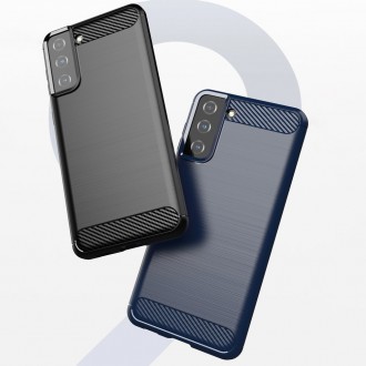 Carbon Case Flexible Cover TPU Case for Samsung Galaxy S21+ 5G (S21 Plus 5G) blue