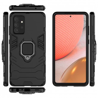 Ring Armor Case Kickstand Tough Rugged Cover for Samsung Galaxy A72 4G black