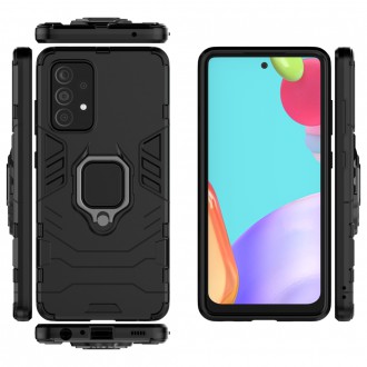 Ring Armor Case Kickstand Tough Rugged Cover for Samsung Galaxy A52s 5G / A52 5G / A52 4G black