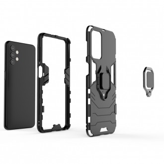 Ring Armor Case Kickstand Tough Rugged Cover for Samsung Galaxy A32 5G black