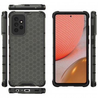 Honeycomb Case armor cover with TPU Bumper for Samsung Galaxy A72 4G black