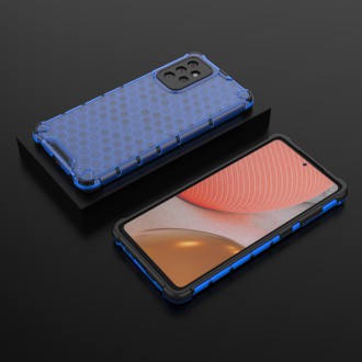 Honeycomb Case armor cover with TPU Bumper for Samsung Galaxy A72 4G blue