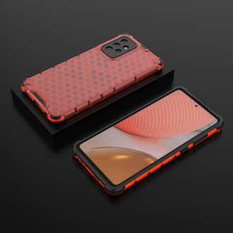 Honeycomb Case armor cover with TPU Bumper for Samsung Galaxy A72 4G red