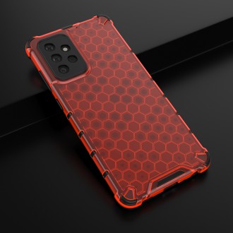 Honeycomb Case armor cover with TPU Bumper for Samsung Galaxy A72 4G red