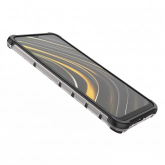 Honeycomb Case armor cover with TPU Bumper for Xiaomi Poco M3 transparent