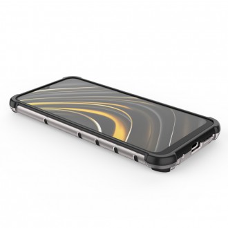 Honeycomb Case armor cover with TPU Bumper for Xiaomi Poco M3 transparent