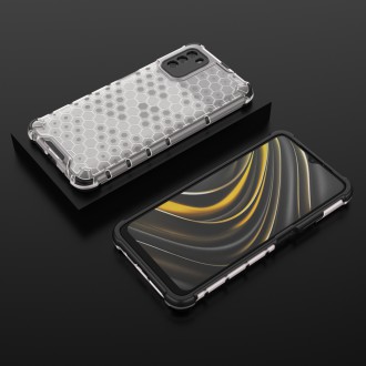 Honeycomb Case armor cover with TPU Bumper for Xiaomi Poco M3 transparent