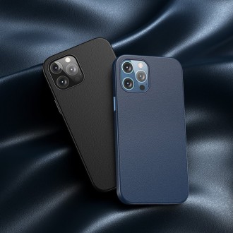 Baseus Magnetic Leather Case Soft PU leather Cover for iPhone 12 Pro Max blue (MagSafe compatible)