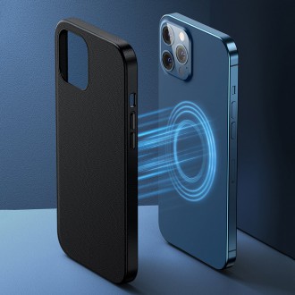 Baseus Magnetic Leather Case Soft PU leather Cover for iPhone 12 Pro Max blue (MagSafe compatible)