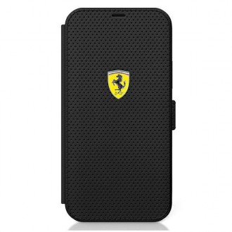 Ferrari FESPEFLBKP12LBK iPhone 12 Pro Max 6,7&quot; černá/černá kniha On Track perforovaná
