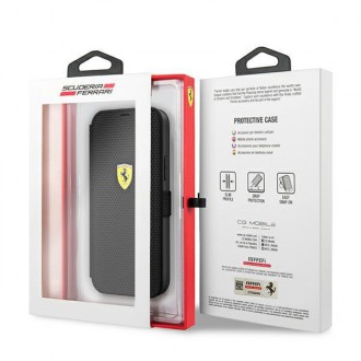 Ferrari FESPEFLBKP12LBK iPhone 12 Pro Max 6,7&quot; černá/černá kniha On Track perforovaná