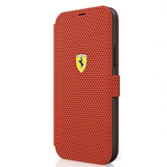 Ferrari FESPEFLBKP12SRE iPhone 12 mini 5,4&quot; červená/červená kniha On Track Perforated