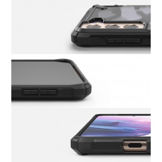 Ringke Fusion X Design durable PC Case with TPU Bumper for Samsung Galaxy S21+ 5G (S21 Plus 5G) Camo Black (XDSG0045)