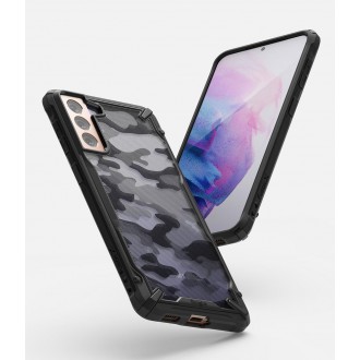 Ringke Fusion X Design durable PC Case with TPU Bumper for Samsung Galaxy S21+ 5G (S21 Plus 5G) Camo Black (XDSG0045)