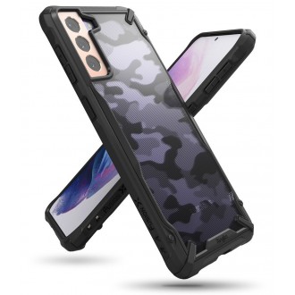 Ringke Fusion X Design durable PC Case with TPU Bumper for Samsung Galaxy S21+ 5G (S21 Plus 5G) Camo Black (XDSG0045)