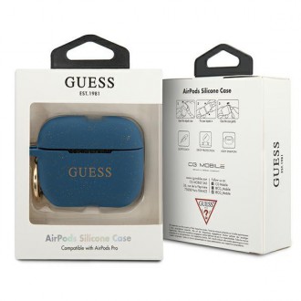 Guess GUACAPSILGLBL kryt AirPods Pro modro/modrý silikonový třpytivý