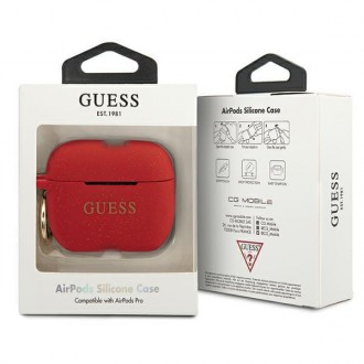 Guess GUACAPSILGLRE kryt AirPods Pro červeno/červený silikonový třpyt