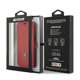 Ferrari FEOGOFLBKP12LRE iPhone 12 Pro Max 6,7&quot; červená/červená kniha Off Track perforovaná