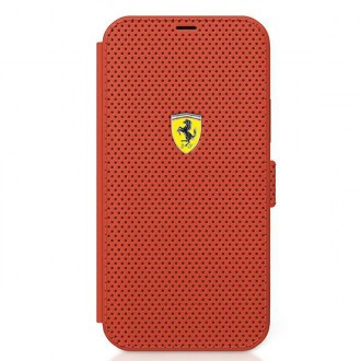 Ferrari FESPEFLBKP12LRE iPhone 12 Pro Max 6,7&quot; červená/červená kniha On Track perforovaná