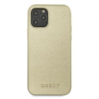 Guess GUHCP12LIGLGO iPhone 12 Pro Max 6,7&quot; zlatý/zlatý pevný obal Iridescent