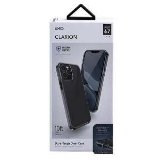 UNIQ etui Clarion iPhone 12 Pro Max 6,7" czarny/vapour smoke Antimicrobial